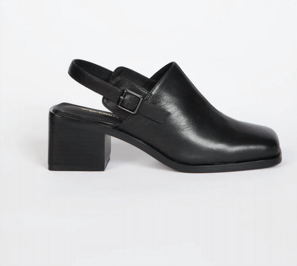 NEW INTENTIONALLY BLANK women's marty2 mules in black leather